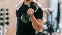 Man lifting a weight.